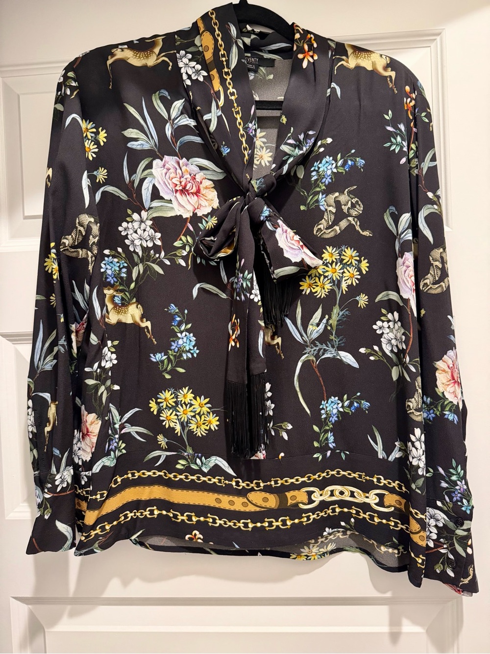 Seventy by Sergio Tegon Floral & Wildlife Blouse Excellent Condition